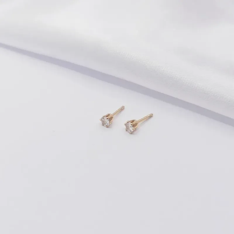 BRINCO DOURADO PONTO DE LUZ CRISTAL 3MM