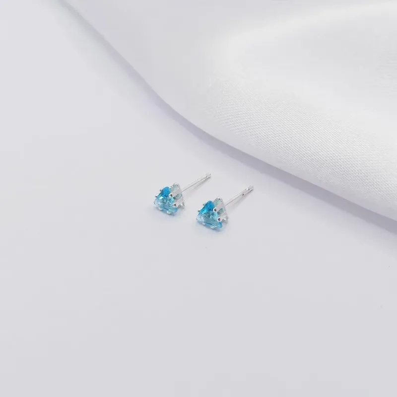 BRINCO PRATA TRIÂNGULO AZUL M