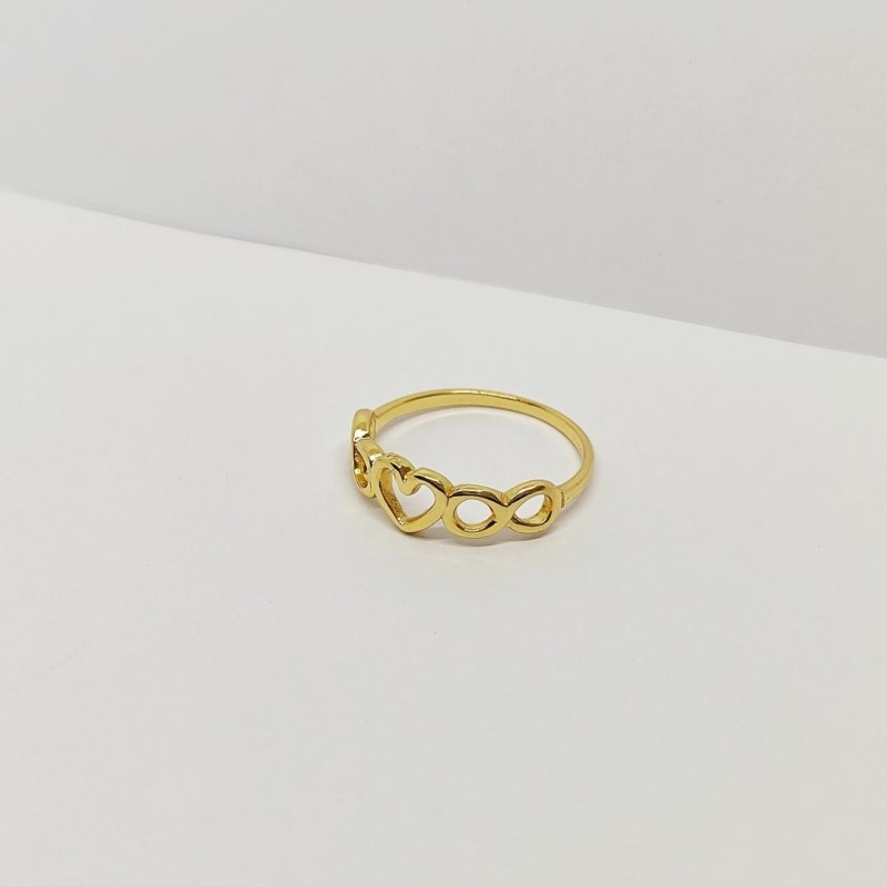 ANEL DOURADO TREVO DE CORAÇÃO