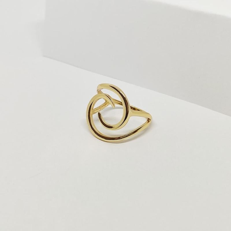 ANEL DOURADO ESPIRAL LISO