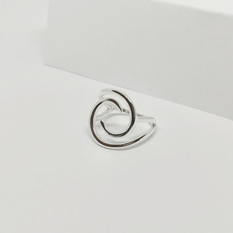 ANEL PRATA ESPIRAL LISO