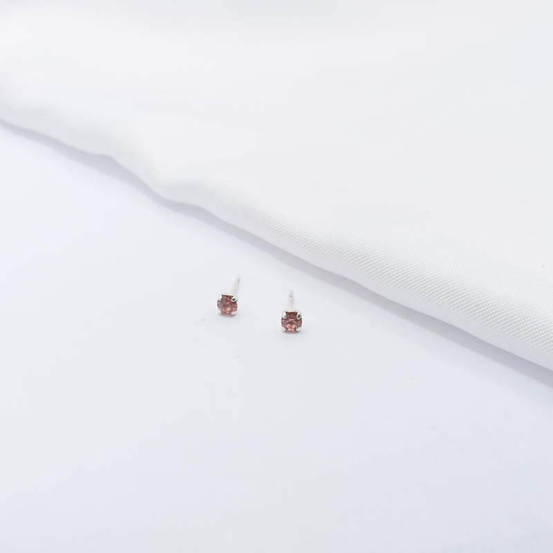 BRINCO DOURADO ROSA 4MM