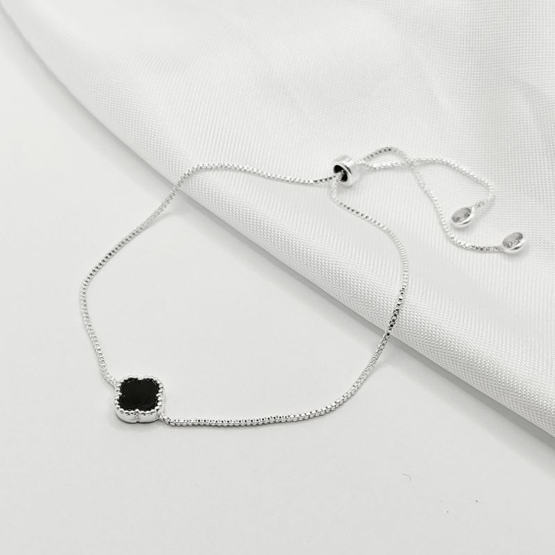 PULSEIRA PRATA INSPIRAÇÃO TREVO VAN CLEFF BLACK
