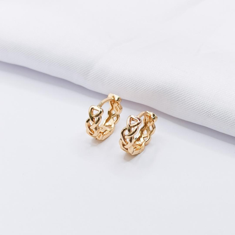 BRINCO DOURADO ARGOLINHA CLICK TRANÇADA