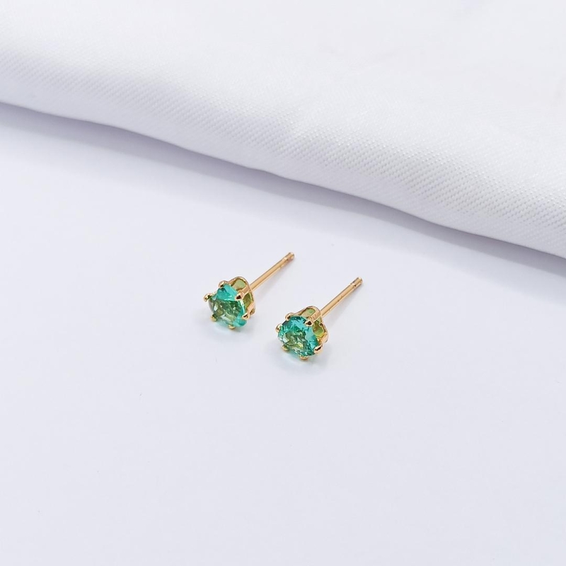 BRINCO DOURADO PONTO DE LUZ CORAÇÃO VERDE ÁGUA