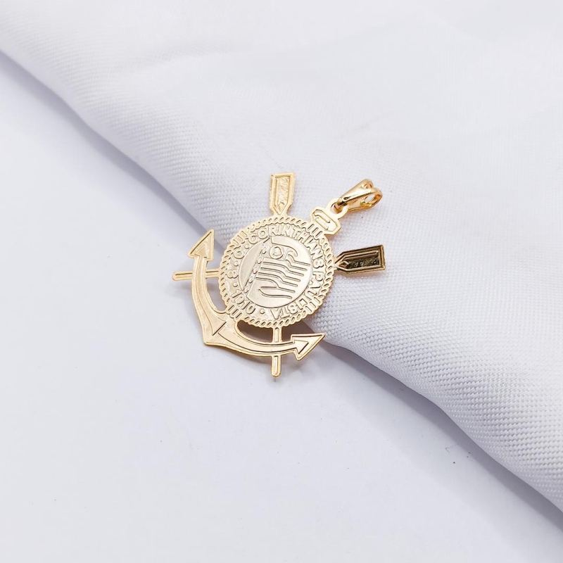 PINGENTE DOURADO TIME CORINTHIANS