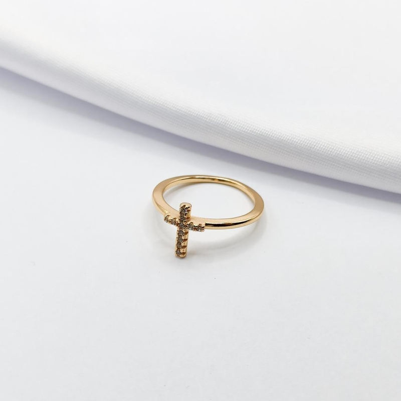 ANEL DOURADO CRUZ CRAVEJADA