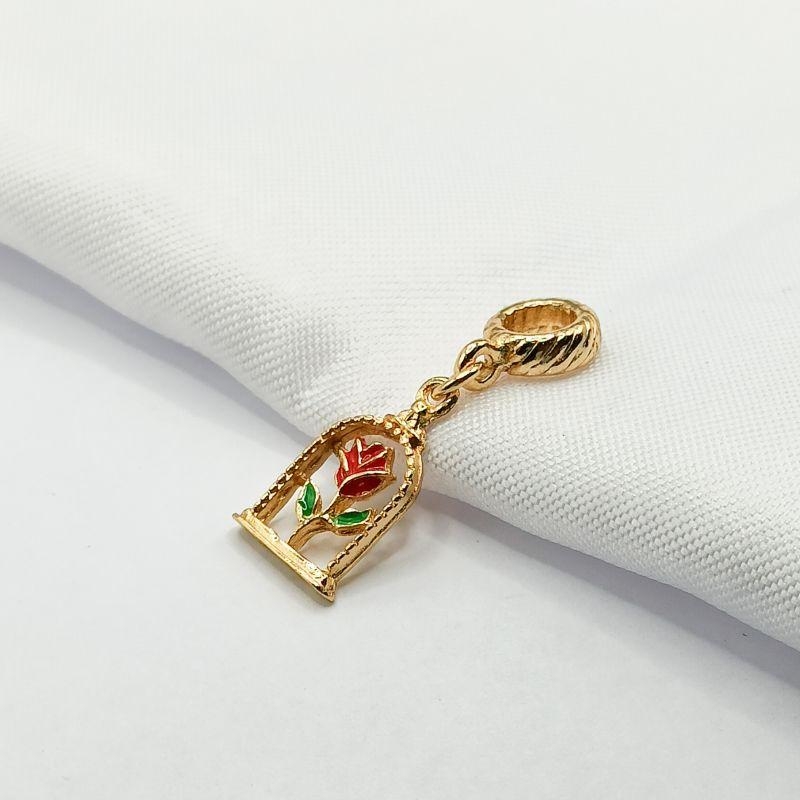 BERLOQUE DOURADO ROSA DE BELA E A FERA