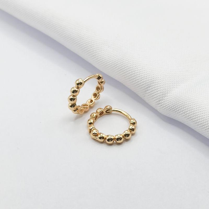 BRINCO DOURADO ARGOLINHA CLICK BOLINHA