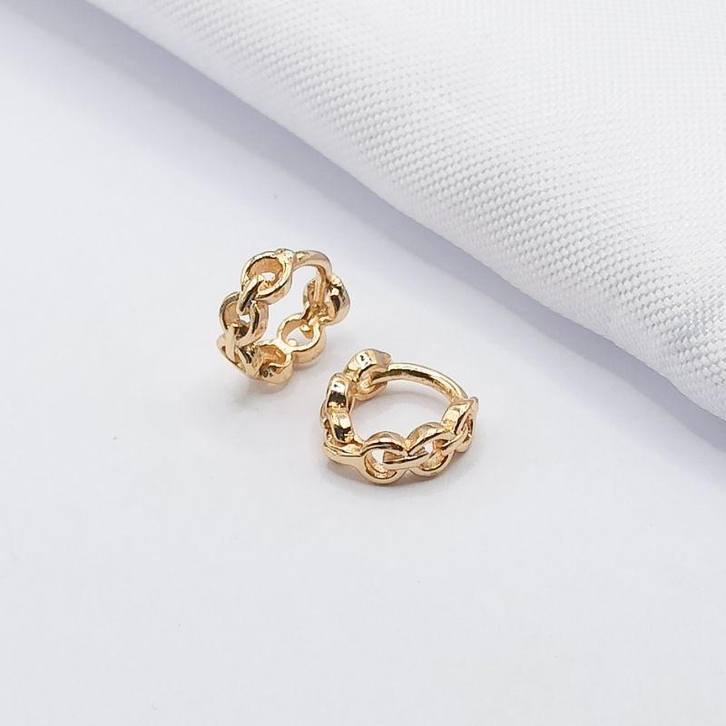 BRINCO DOURADO ARGOLINHA CLICK ELO CORRENTE