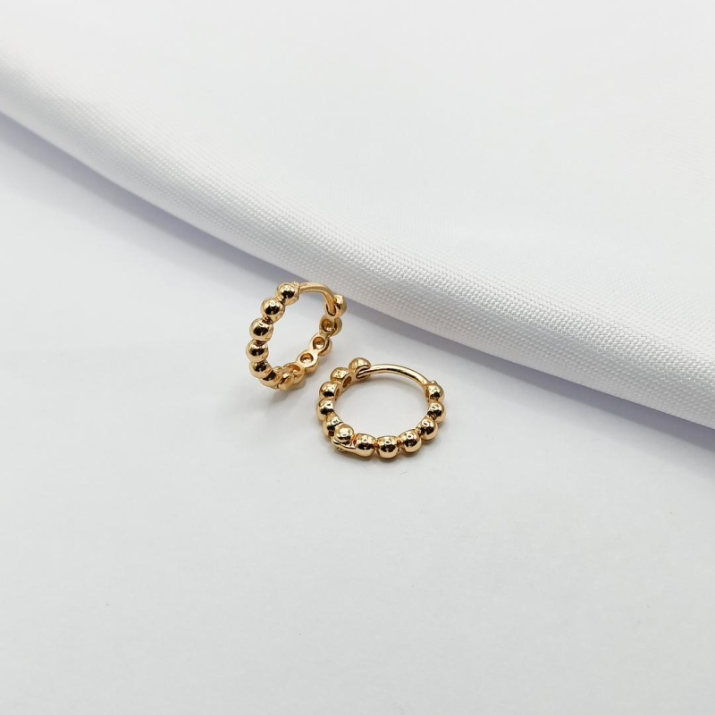 BRINCO DOURADO ARGOLINHA CLICK FIO BOLINHA G