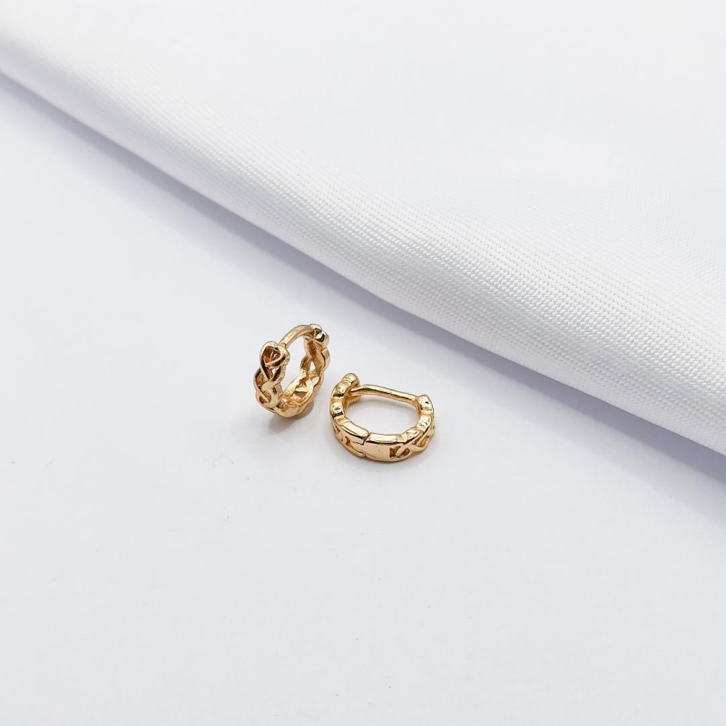BRINCO DOURADO ARGOLINHA CLICK FIO TRANÇADO P