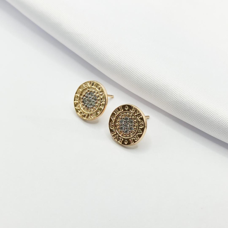 BRINCO DOURADO INSPIRAÇÃO BVLGARI DETALHADO EM ZIRCÔNIA