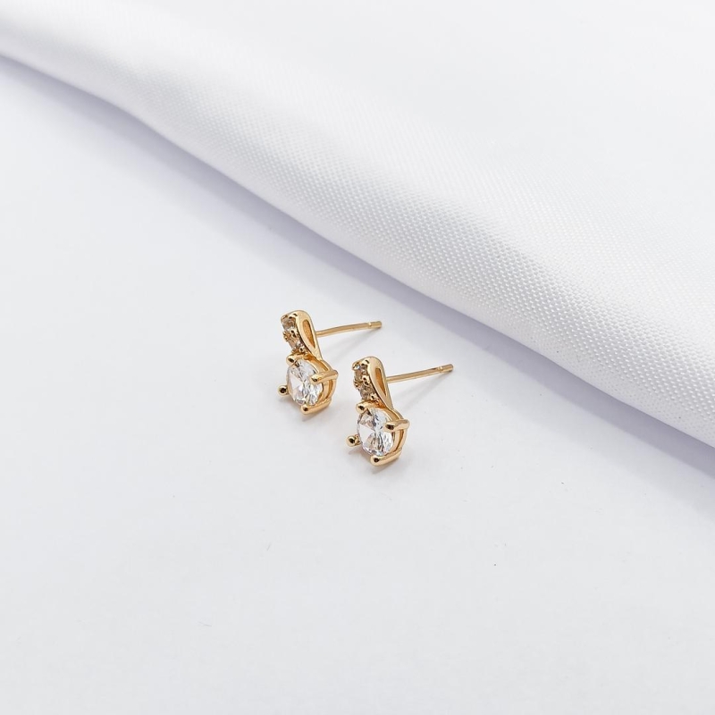 BRINCO DOURADO PONTO DE LUZ CRISTAL DETALHADO