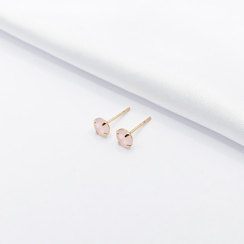BRINCO DOURADO PONTO DE LUZ ROSA LEITOSO G