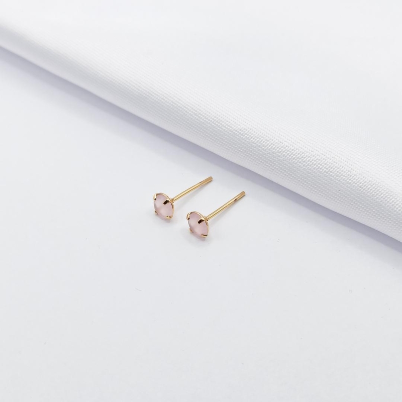 BRINCO DOURADO PONTO DE LUZ ROSA LEITOSO M