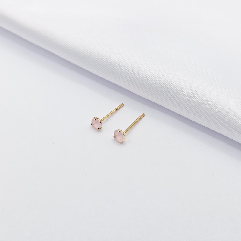 BRINCO DOURADO PONTO DE LUZ ROSA LEITOSO P