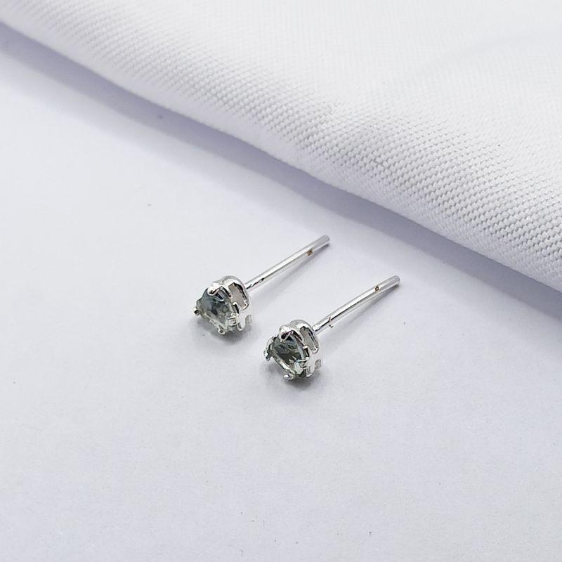 BRINCO PRATA CORAÇÃO CRISTAL FUMÊ P