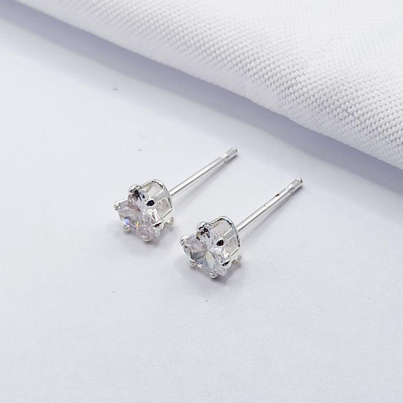 BRINCO PRATA CORAÇÃO CRISTAL G