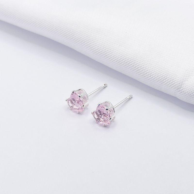 BRINCO PRATA CORAÇÃO ROSA G
