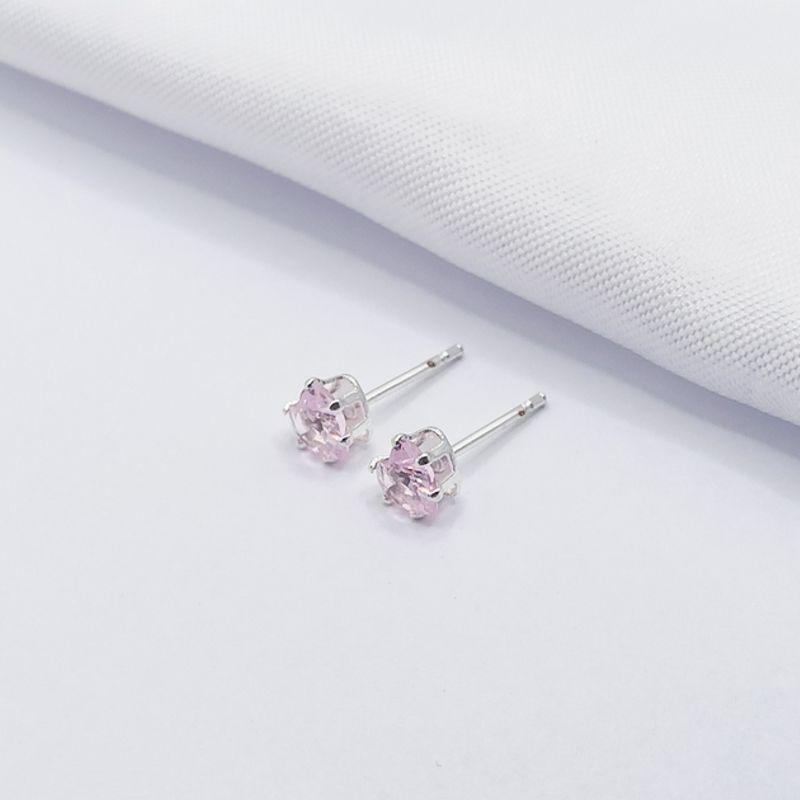 BRINCO PRATA CORAÇÃO ROSA M