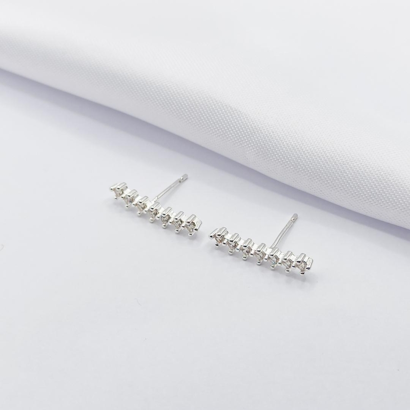 BRINCO PRATA EAR CUFF ZIRCÔNIA CRISTAL