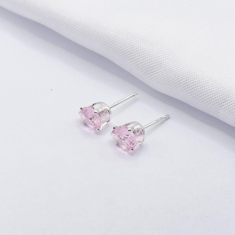 BRINCO PRATA GOTA ROSA G