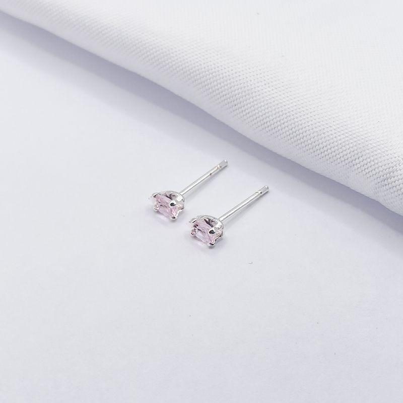 BRINCO PRATA GOTA ROSA P
