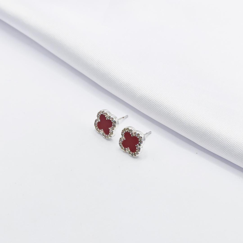 BRINCO PRATA INSPIRAÇÃO TREVO VAN CLEEF VINHO G