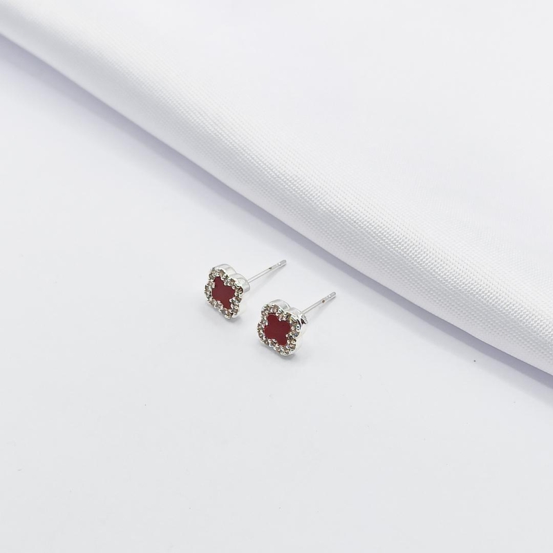 BRINCO PRATA INSPIRAÇÃO TREVO VAN CLEEF VINHO M
