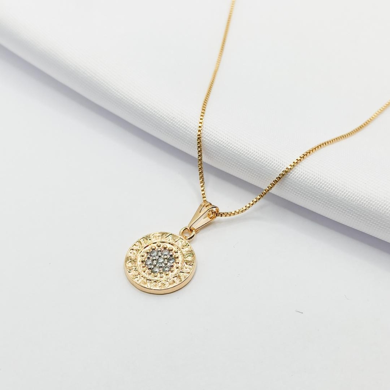 GARGANTILHA DOURADA INSPIRAÇÃO BVLGARI 45CM