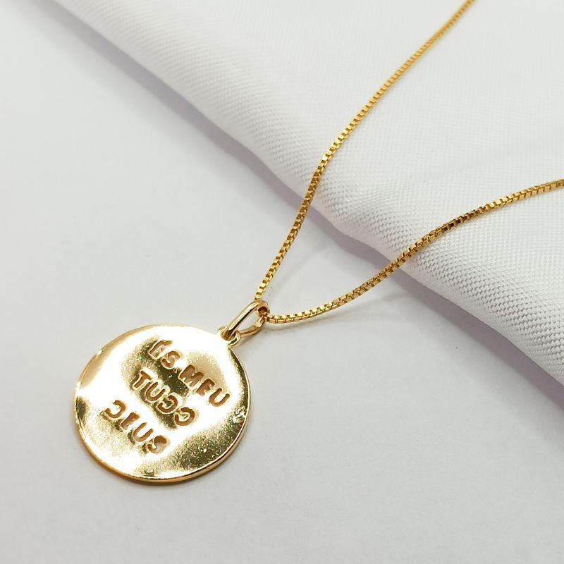 GARGANTILHA DOURADA MEDALHA 