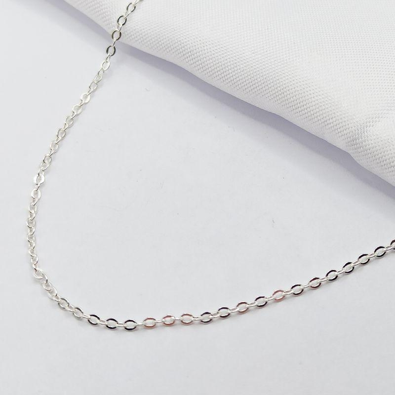GARGANTILHA PRATA ELO REDONDO 45CM