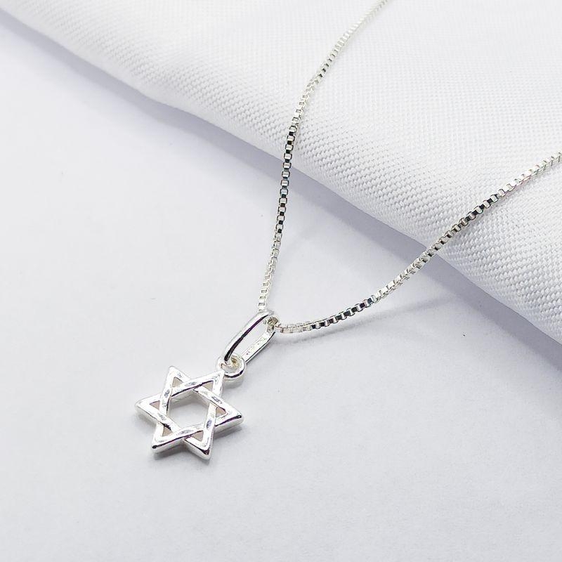 GARGANTILHA PRATA ESTRELA DE DAVI 45CM