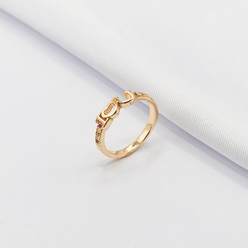 ANEL DOURADO I LOVE YOU CRAVEJADO COLORIDO