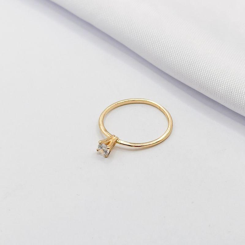 ANEL DOURADO SOLITÁRIO PONTO DE LUZ