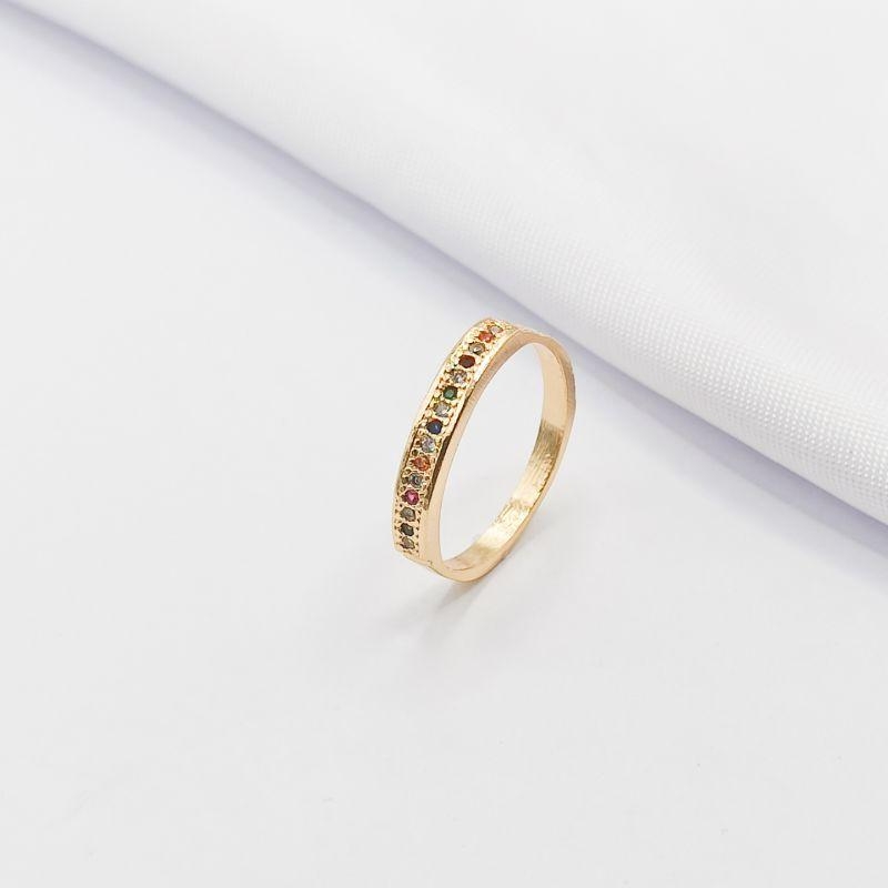 ANEL DOURADO ZIRCÔNIA COLORIDA