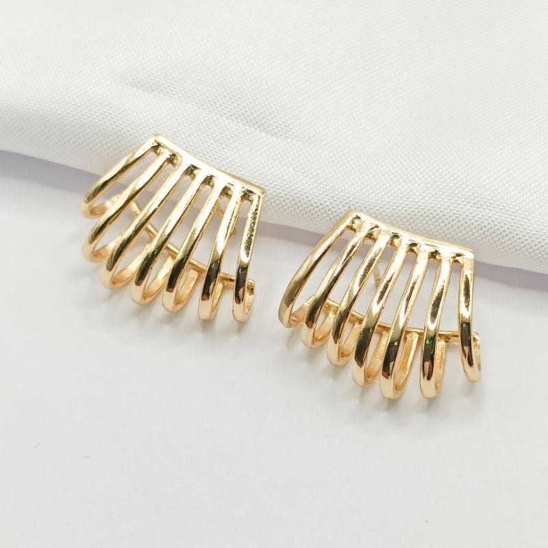 BRINCO DOURADO EAR CUFF 7 FILEIRAS LISAS