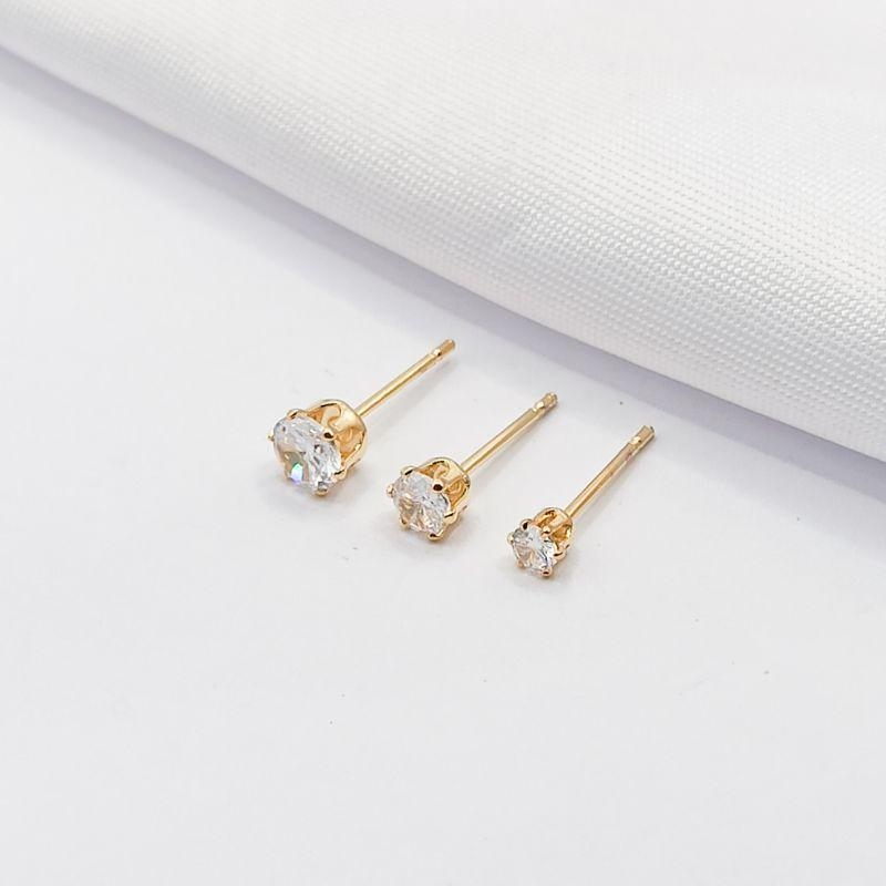 BRINCO DOURADO TRIO PONTO DE LUZ CRISTAL