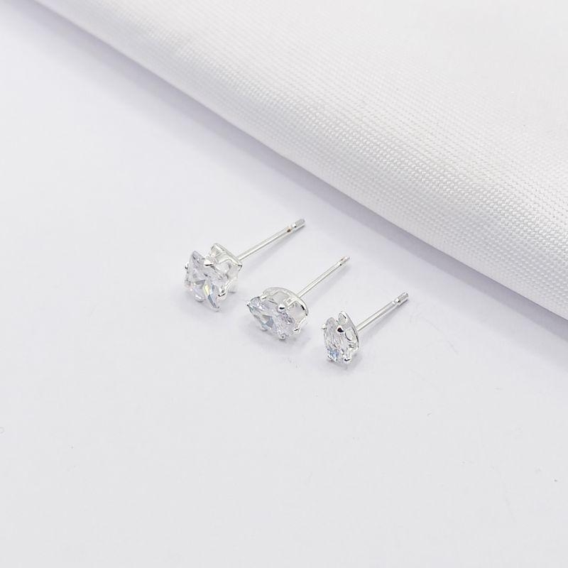 BRINCO PRATA TRIO ZIRCÔNIA CARRÉ, NAVETE E GOTA