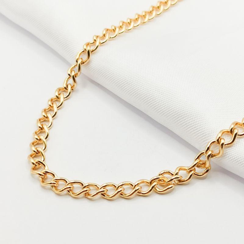 GARGANTILHA DOURADA CHOKER ELO GRUMET 40CM