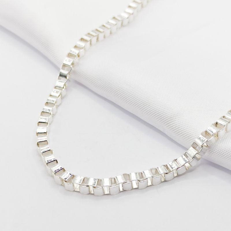 GARGANTILHA PRATA CHOKER ELO TIJOLINHO ROBUSTO 40CM