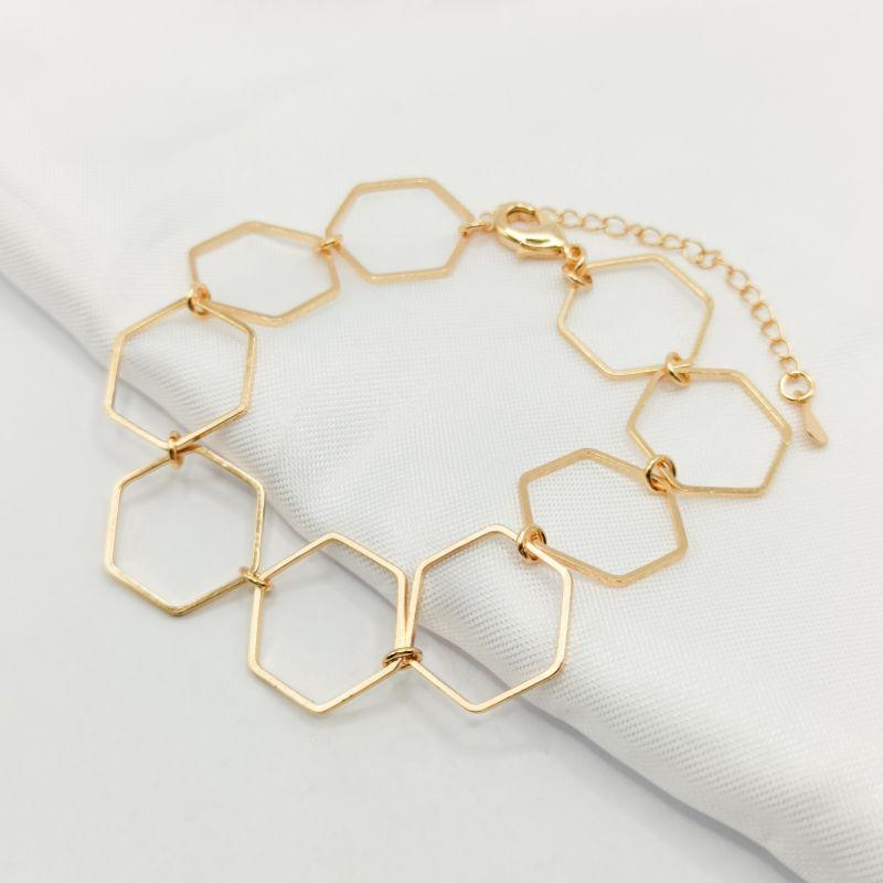 PULSEIRA DOURADA ELO GEOMÉTRICO