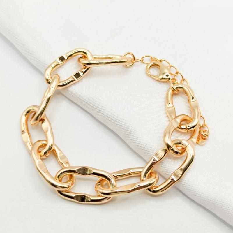 PULSEIRA DOURADA ROBUSTA ELO CARTIER