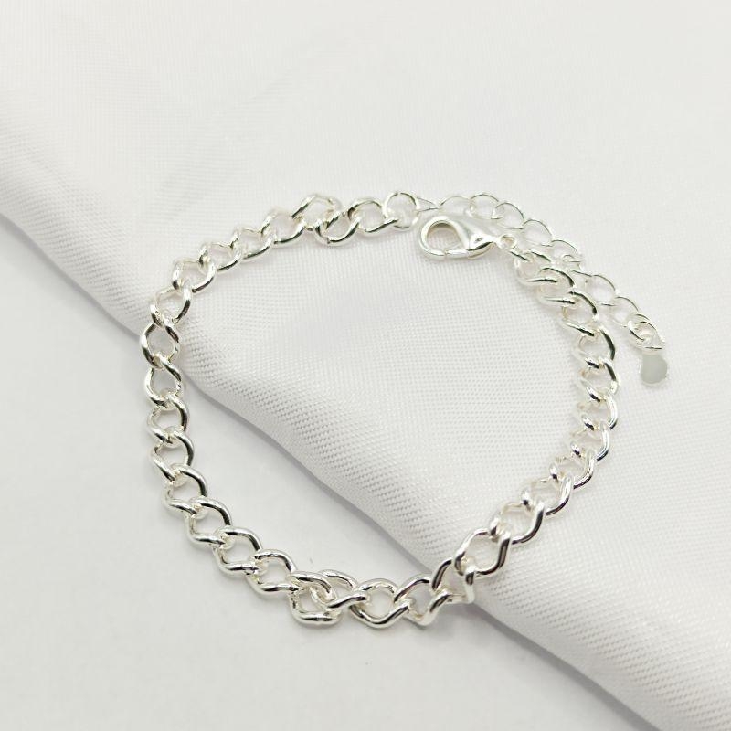 PULSEIRA PRATA ELO GRUMET TORCIDO
