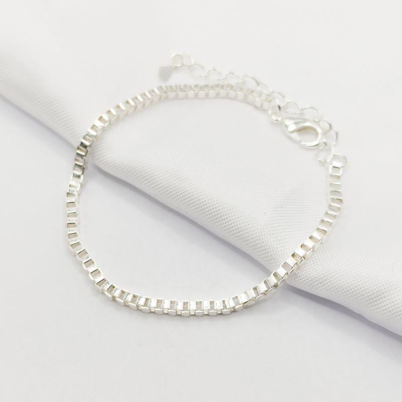 PULSEIRA PRATA ELO TIJOLINHO