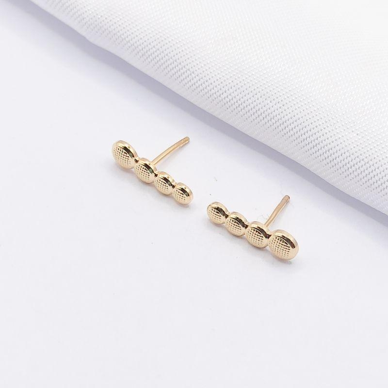 BRINCO DOURADO BOLINHAS TEXTURIZADAS