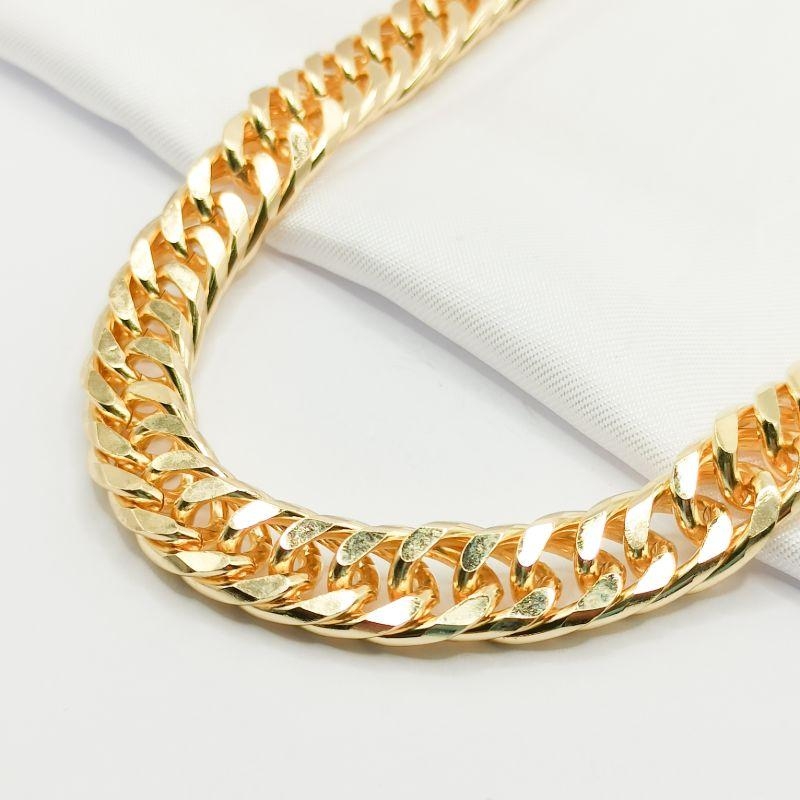 GARGANTILHA DOURADA CHOKER ELO GRUMET DUPLO 40CM