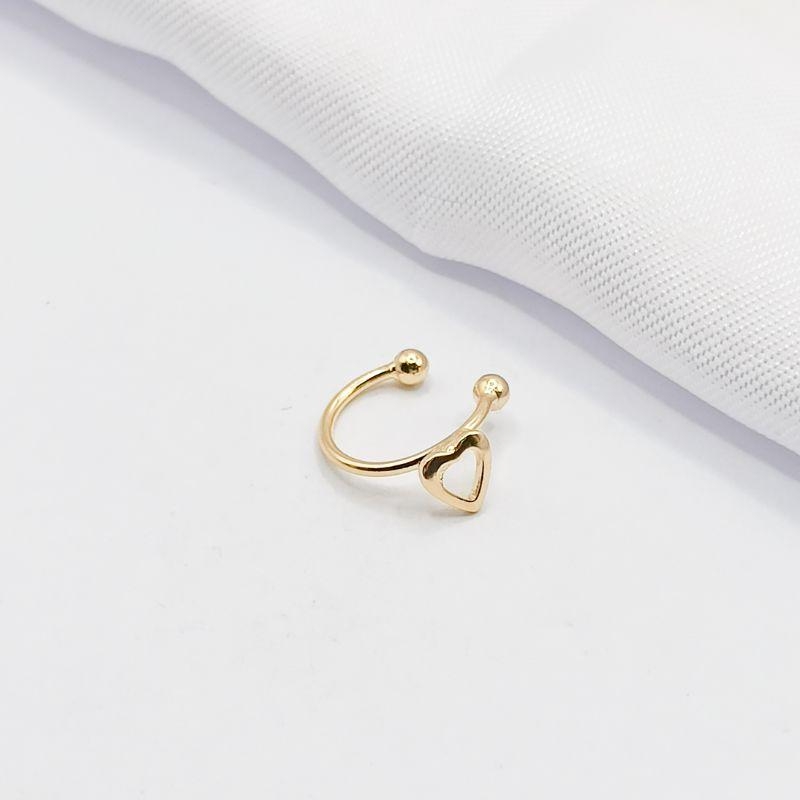 PIERCING FAKE DOURADO CORAÇÃO VAZADO