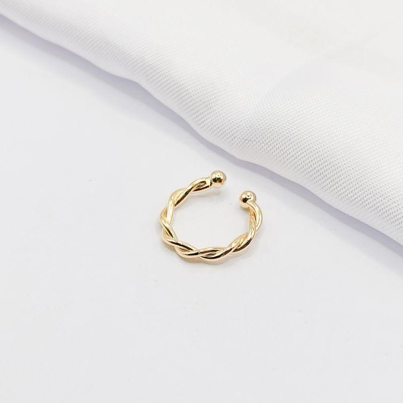 PIERCING FAKE DOURADO FIO TRANÇADO